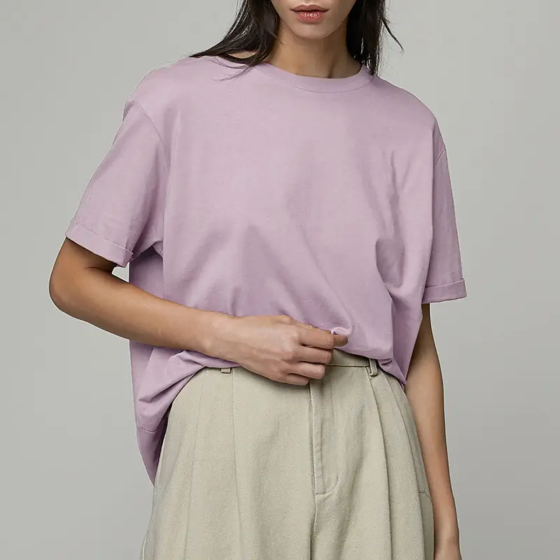 Men Women Cotton T-Shirt Blue Loose Summer - Image 12