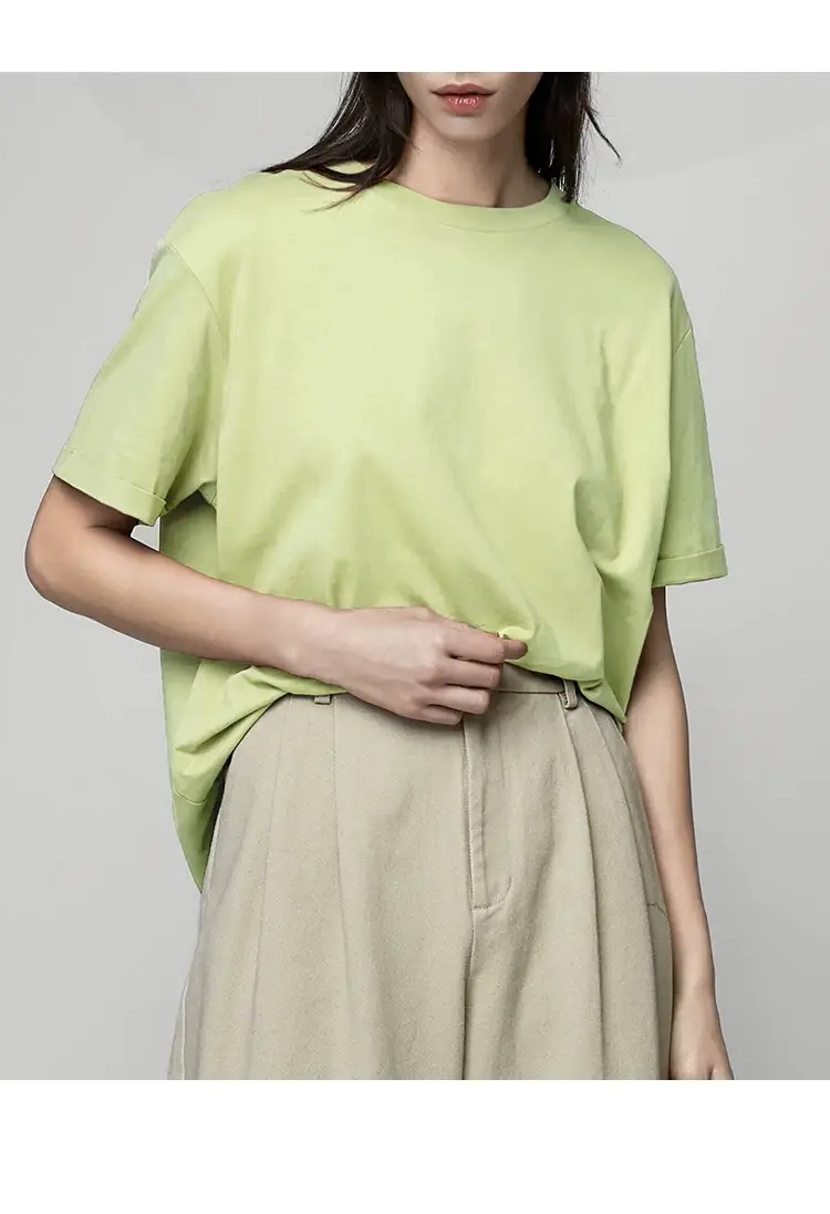 Men Women Cotton T-Shirt Blue Loose Summer — feature 20