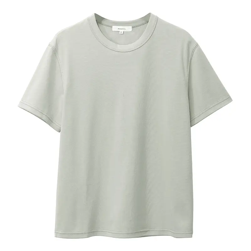Men Women Cotton T-Shirt Blue Loose Summer - Image 8