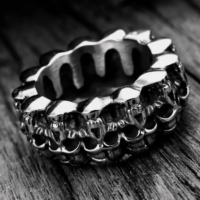 Vintage Skull Titanium Steel Men's Ring