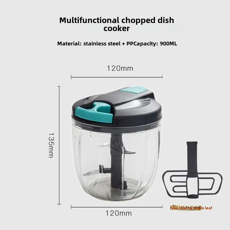 900ml Manual Blender for Veggie Chopping & Chili Making - Image 2