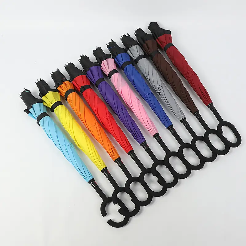 Double Layer Reverse Umbrella Yellow Black Hands Free - Image 20