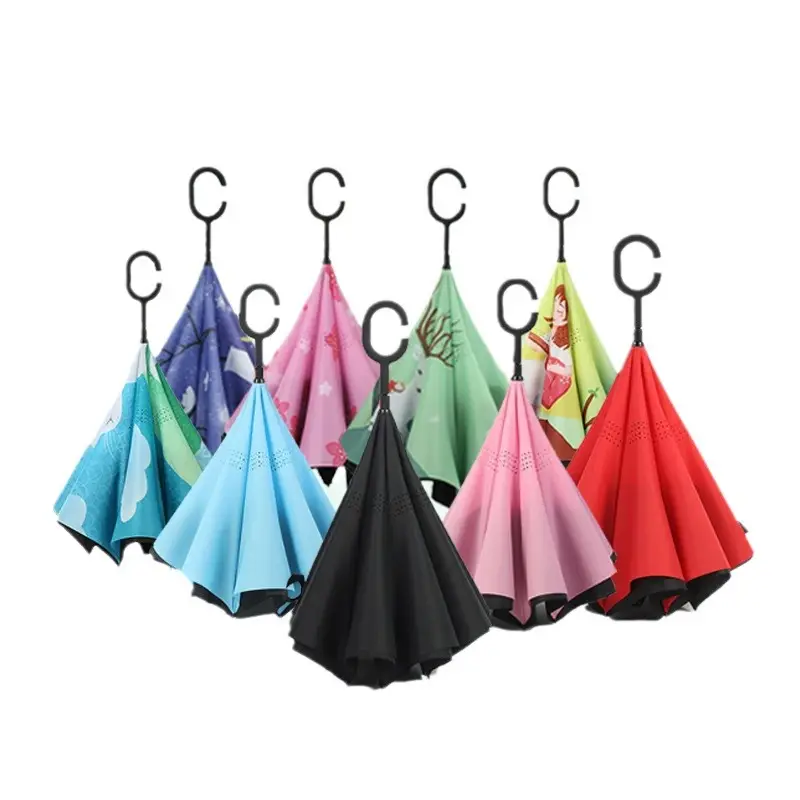 Double Layer Reverse Umbrella Yellow Black Hands Free - Image 21