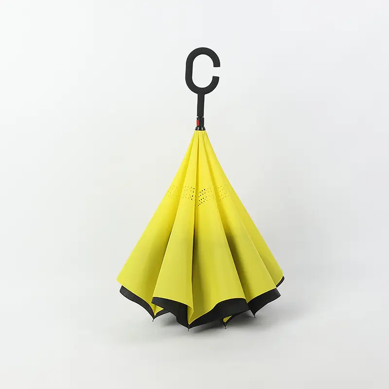 Double Layer Reverse Umbrella Yellow Black Hands Free - Image 11