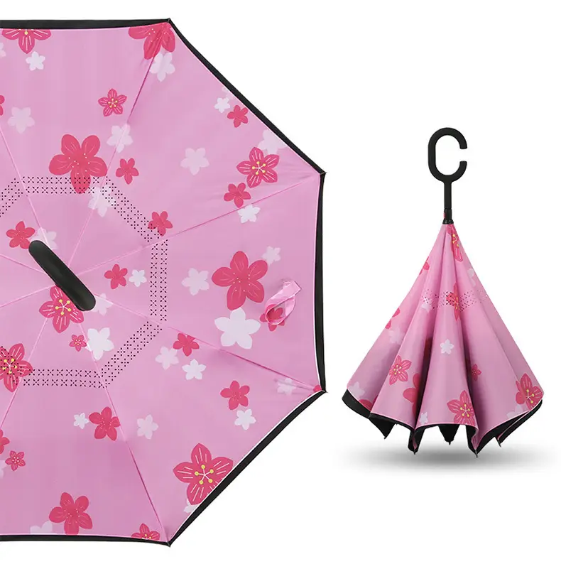 Double Layer Reverse Umbrella Yellow Black Hands Free - Image 5