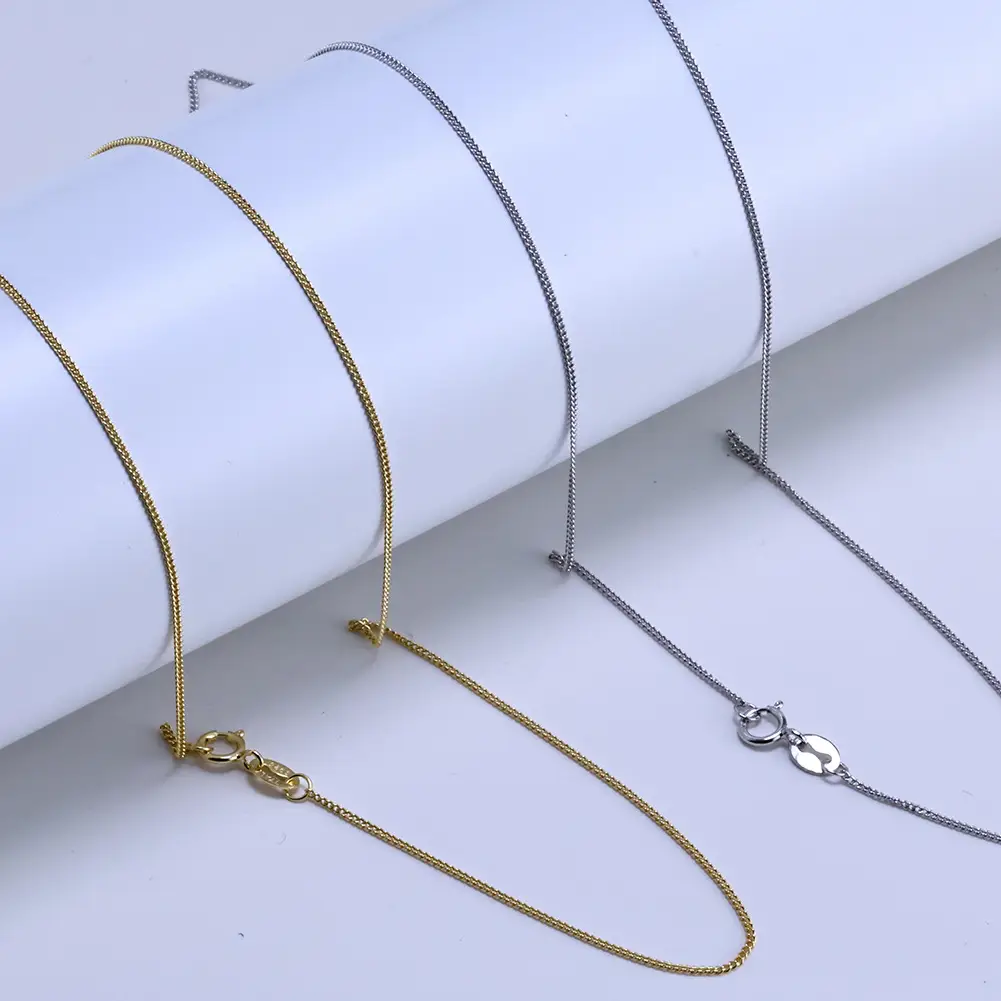 Gold Plated Women's S925 Sterling Silver Necklace with Clasp