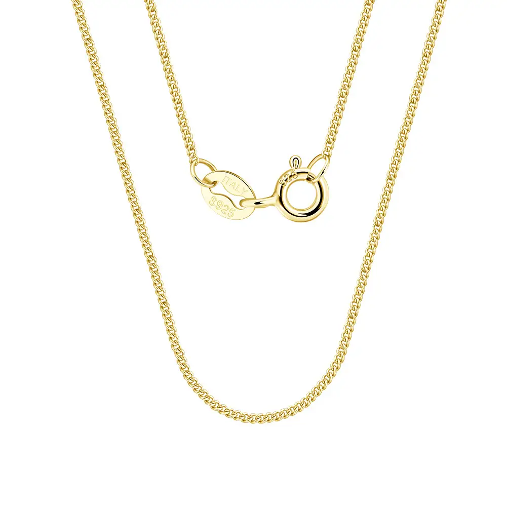 Gold Plated Women's S925 Sterling Silver Necklace with Clasp