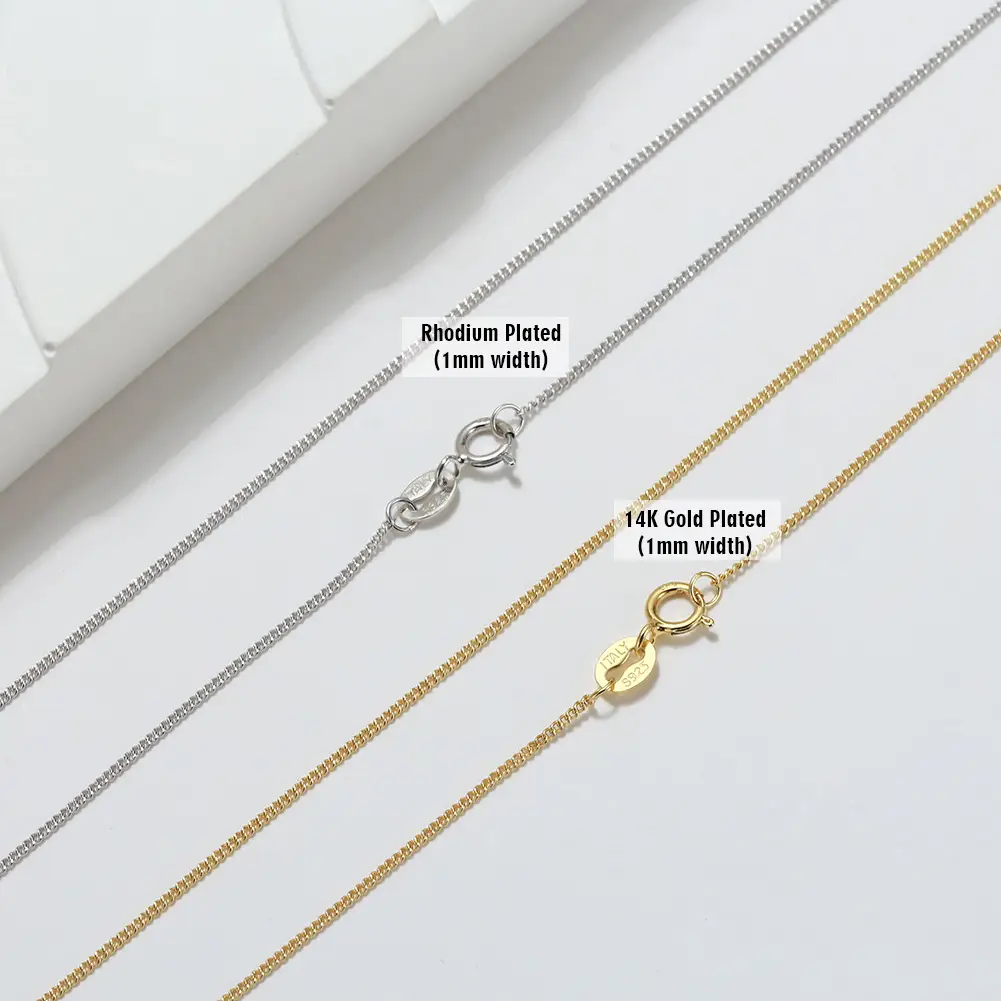 Gold Plated Women's S925 Sterling Silver Necklace with Clasp — feature 2