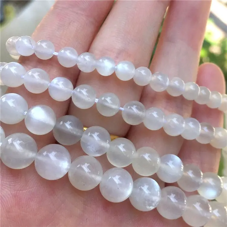 Natural White Moonstone Semi-Finished Loose Beads - Image 2