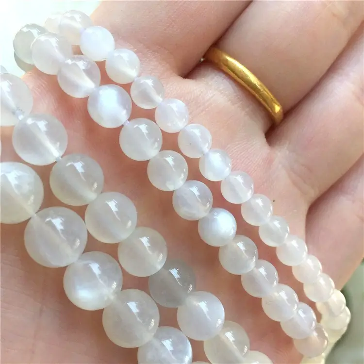 Natural White Moonstone Semi-Finished Loose Beads - Image 3