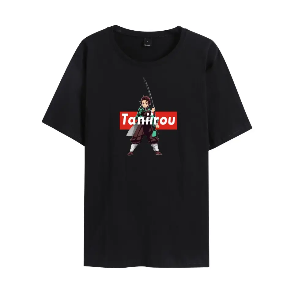 Men Black Graphic T-Shirt with Anime Design - Image 21
