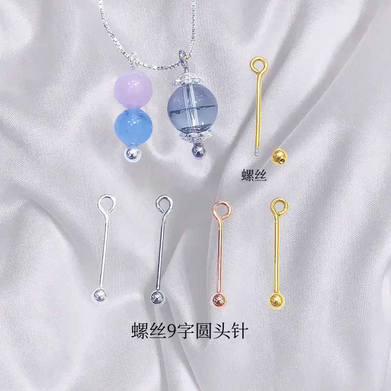 Gold Infused Spiral Screw Needle with Ball End — feature 2