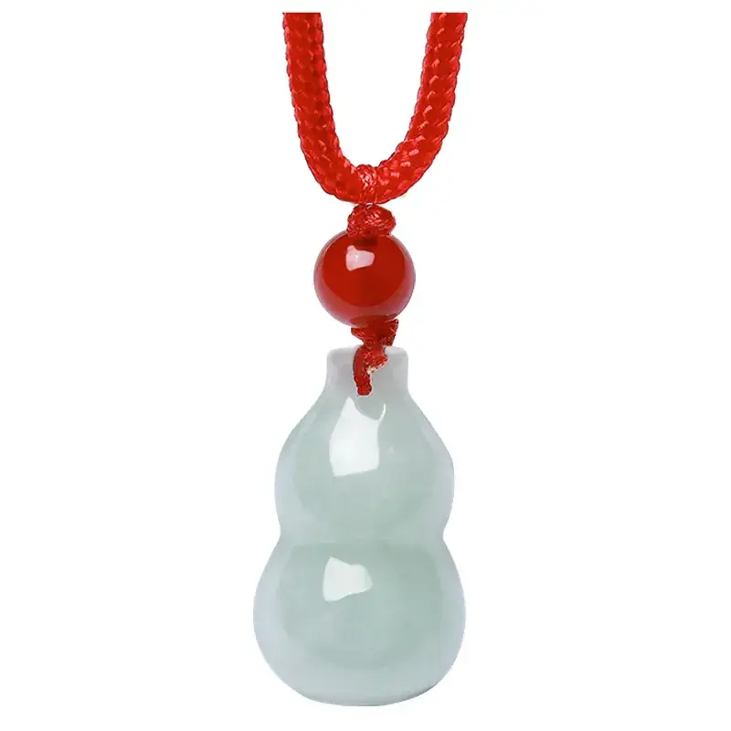 Natural Burma Jade Gourd Pendant Necklace Ice Green - Image 7