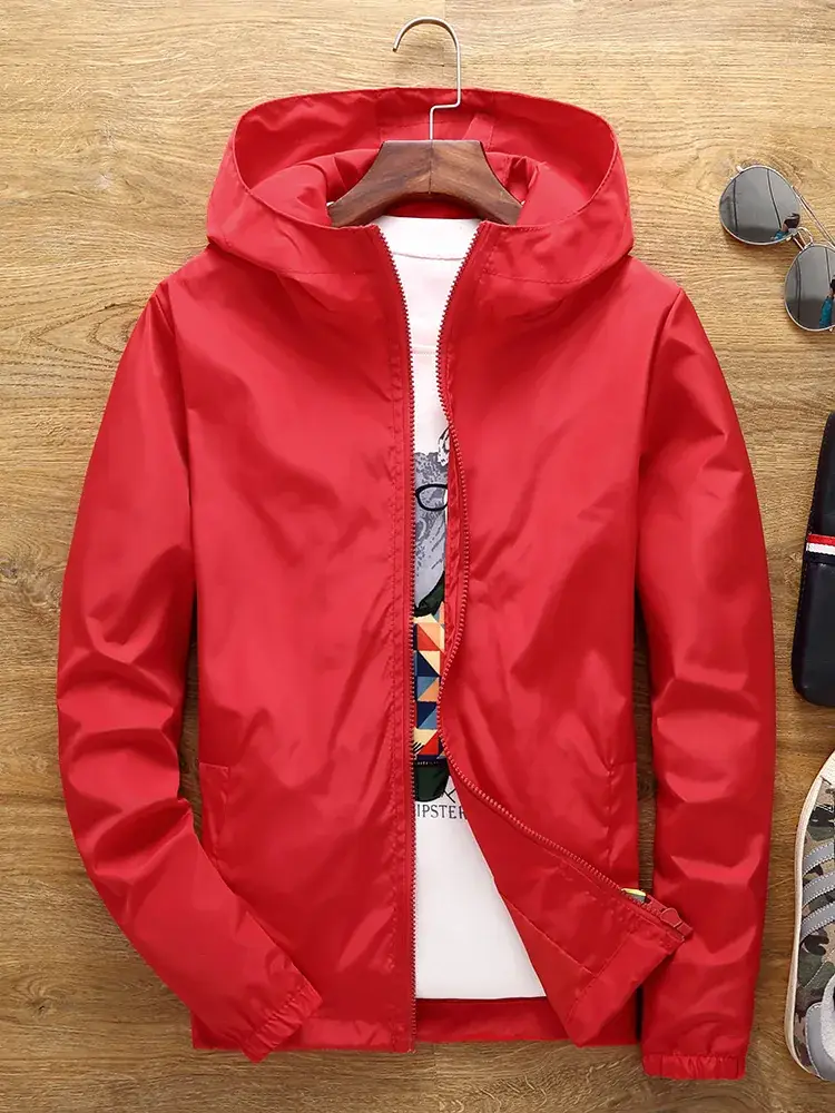 Men's White Hooded Jacket with Logo Print - Image 11