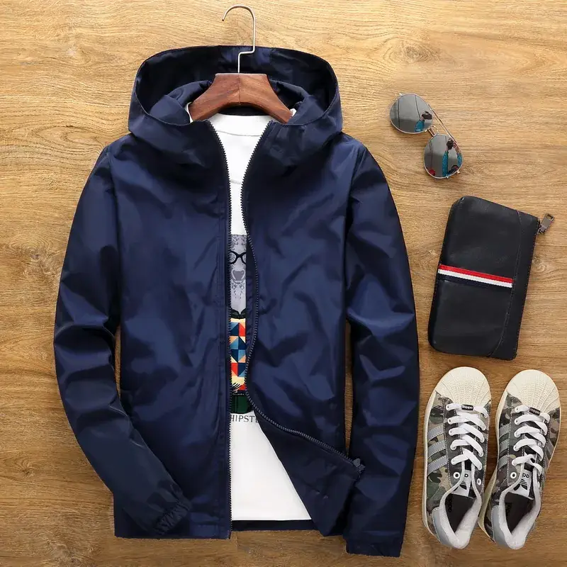 Men's White Hooded Jacket with Logo Print - Image 5