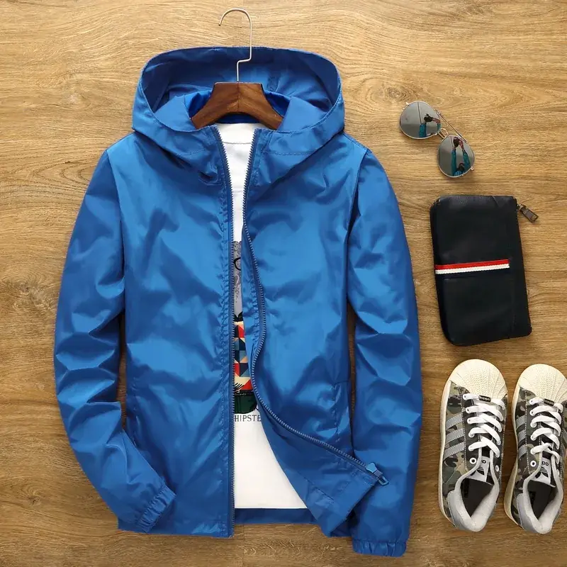 Men's White Hooded Jacket with Logo Print - Image 6