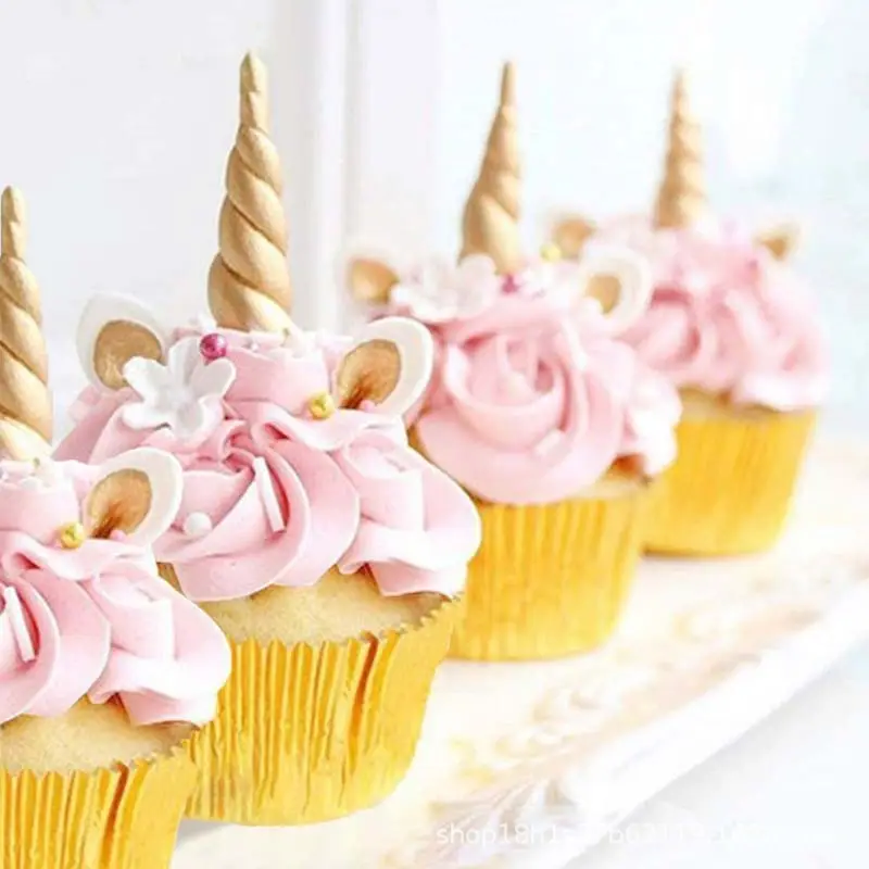 Rose Gold Cake Cup Set 100 Pcs Thick Aluminum Foil