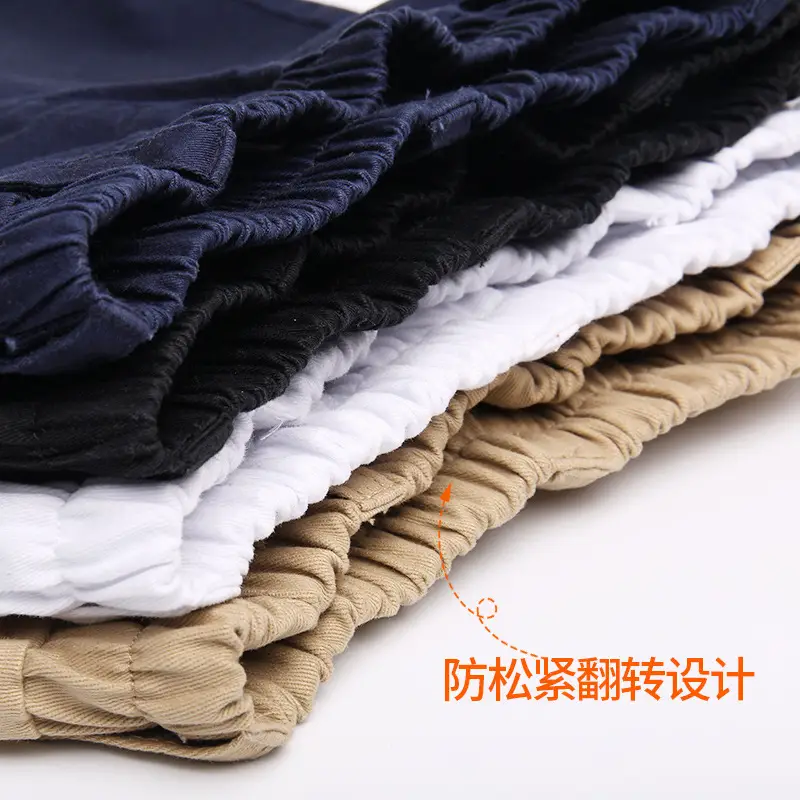 Children's Cotton Shorts White Black Beige Blue Medium - Image 13