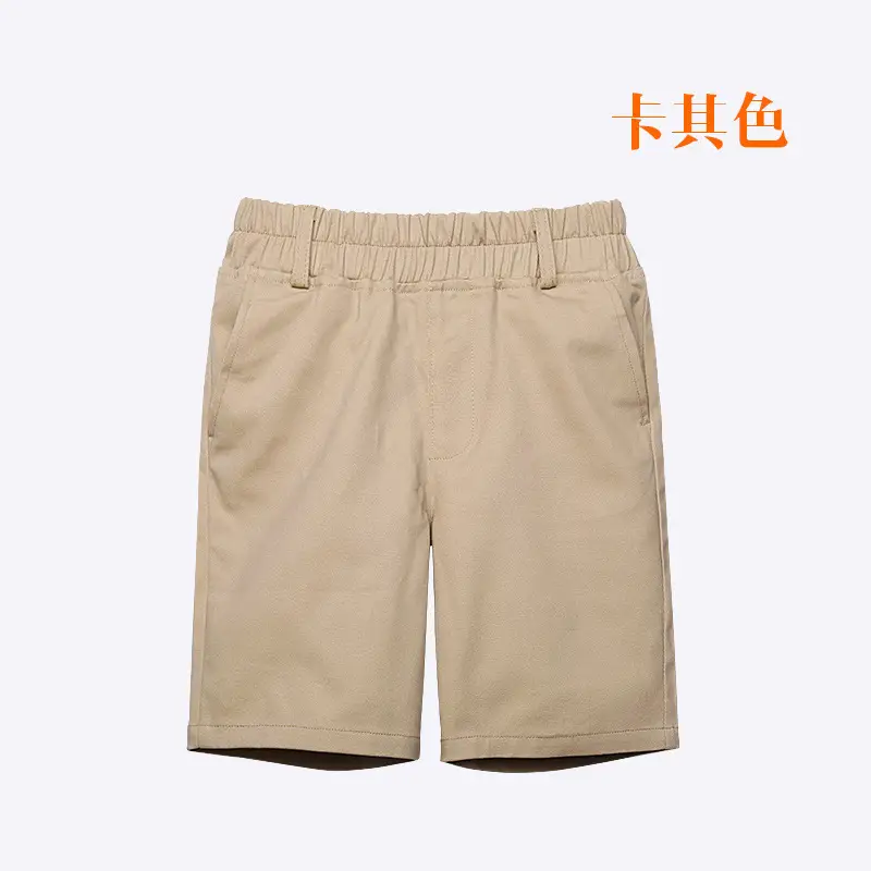 Children's Cotton Shorts White Black Beige Blue Medium - Image 3