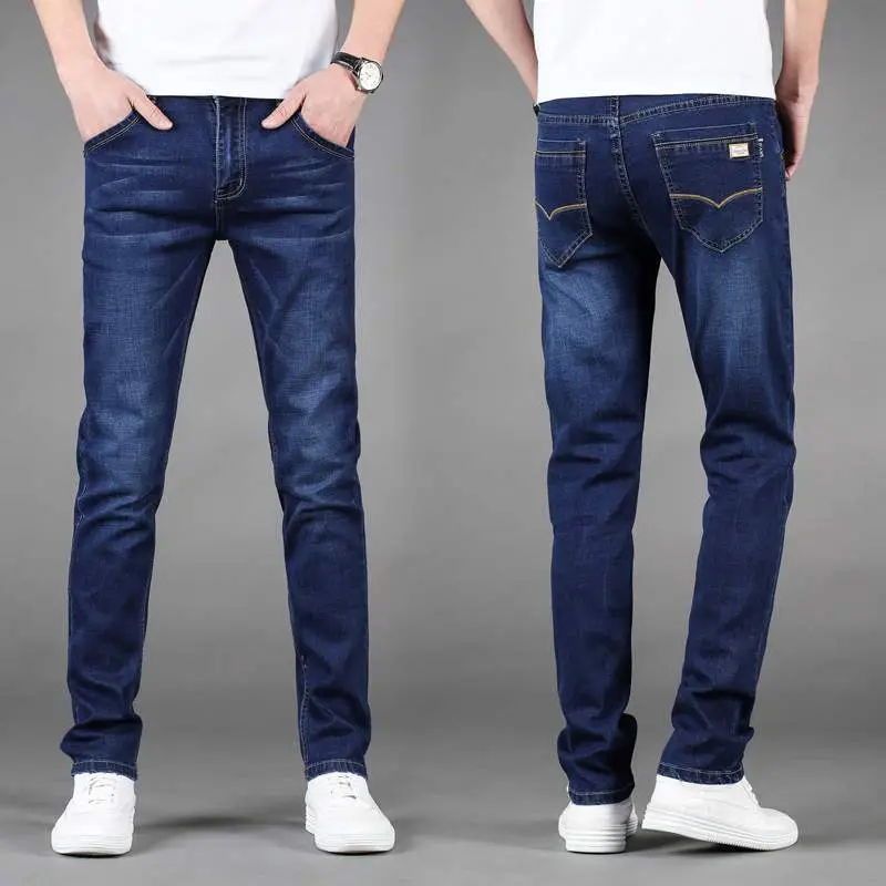 Men's Straight Fit Slim Jeans Autumn Winter Stretch - Image 9