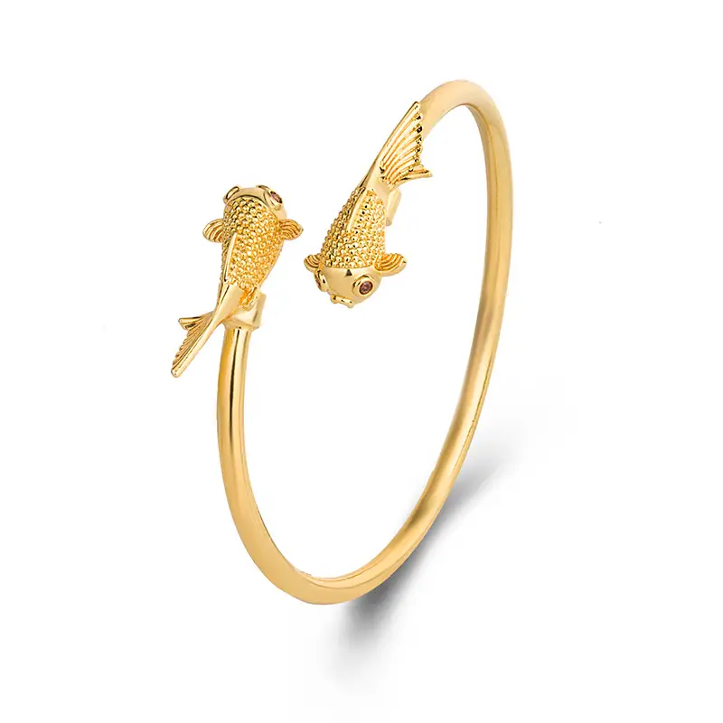 Burmese Fish Gold Plated Double Eye Bracelet — feature 5