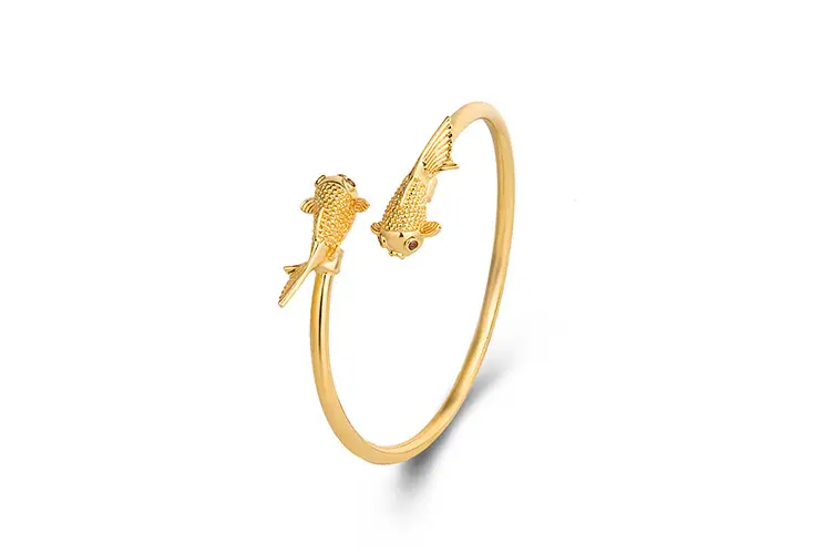 Burmese Fish Gold Plated Double Eye Bracelet — feature 9