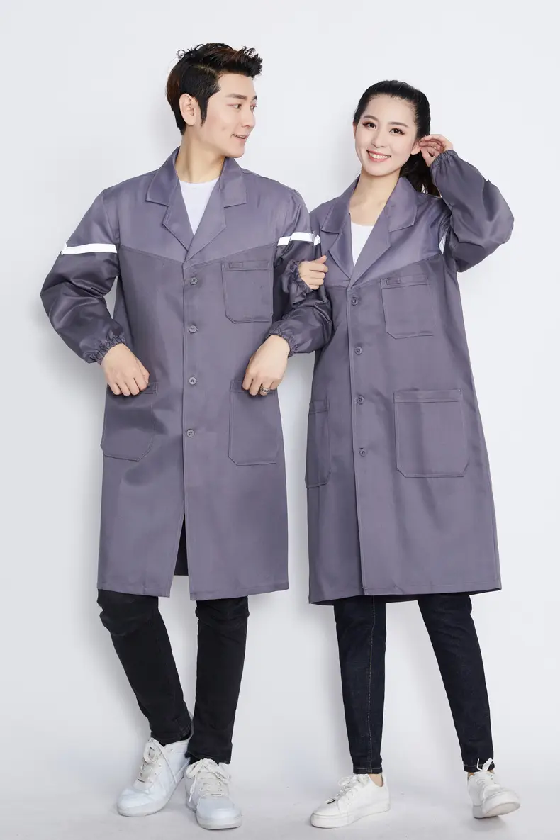 Spliced Red Navy Long Jacket for Men Women Dustproof — feature 10