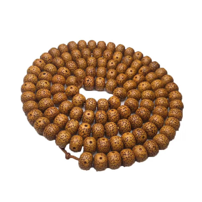 Old Yellow Gold Seed Open Star Moon Bodhi 108 Beads - Image 5