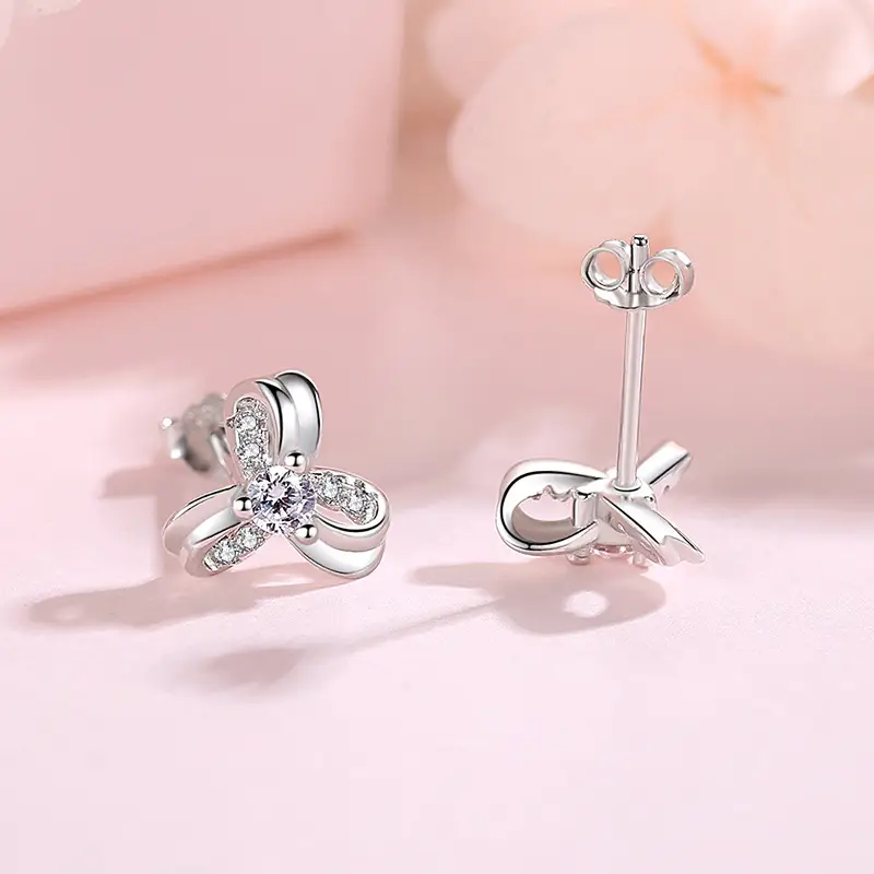 S925 Silver Flower Earrings for Women