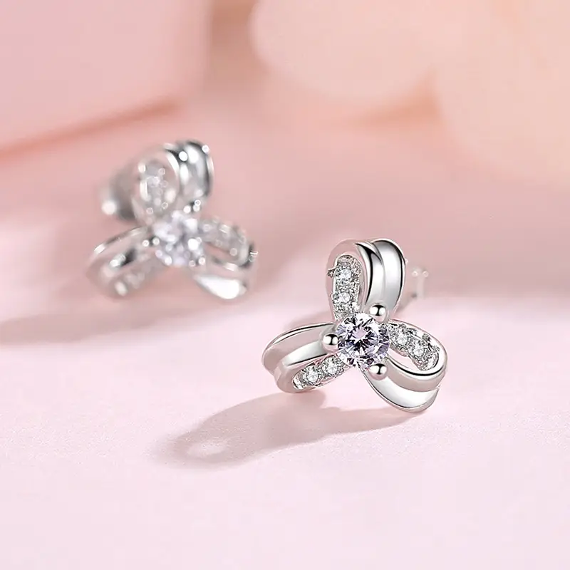 S925 Silver Flower Earrings for Women
