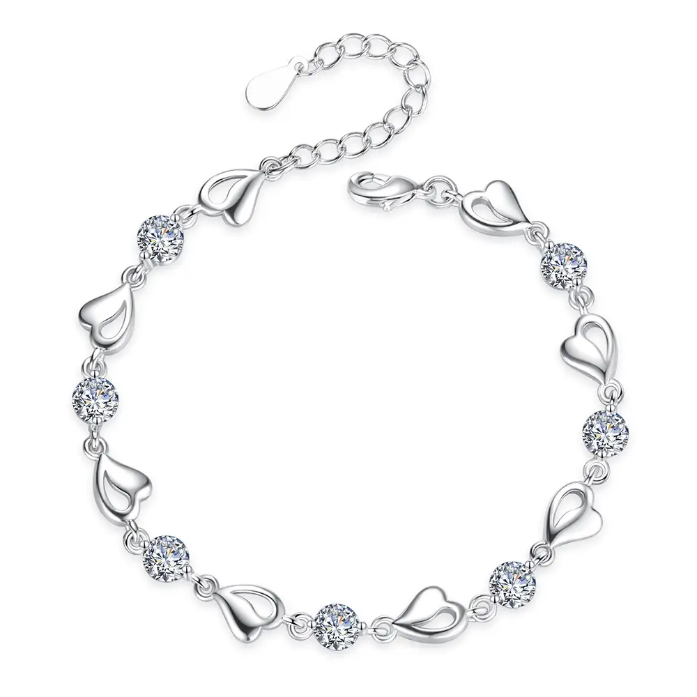 Wei Hua Blue Heart Silver Plated Bracelet for Women - Image 8