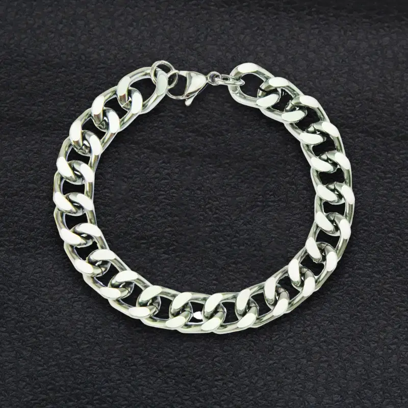 Full Diamond Cuban Chain Necklace Gold Silver Set
