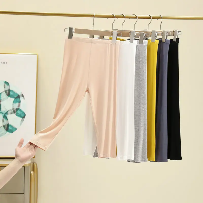 White Modal Leggings Plus Size High Waist Slim - Image 22