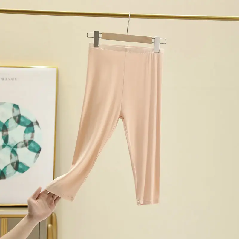 White Modal Leggings Plus Size High Waist Slim - Image 18