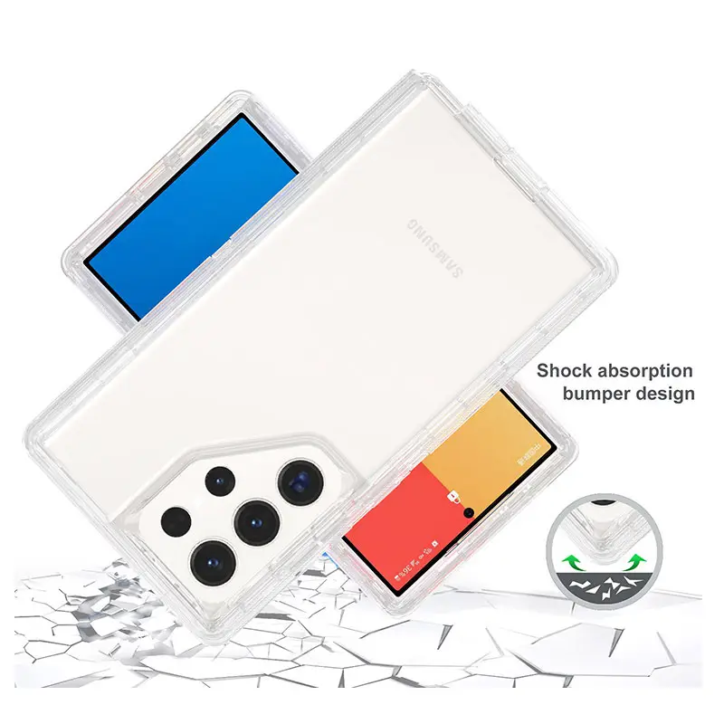 Transparent 3-In-1 Phone Case with Shock Absorption Design - Image 9