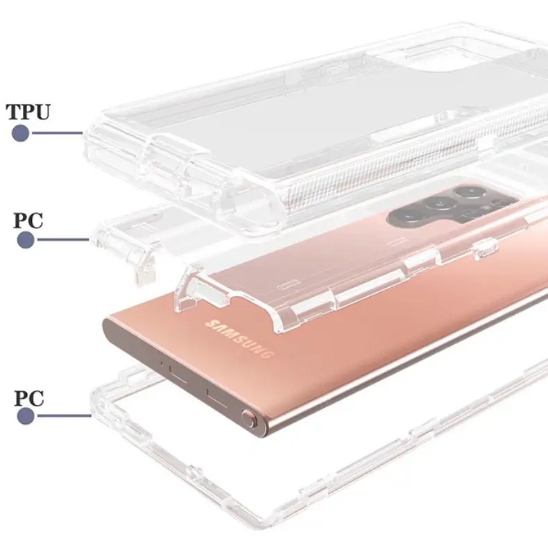 Transparent 3-In-1 Phone Case with Shock Absorption Design — feature 8