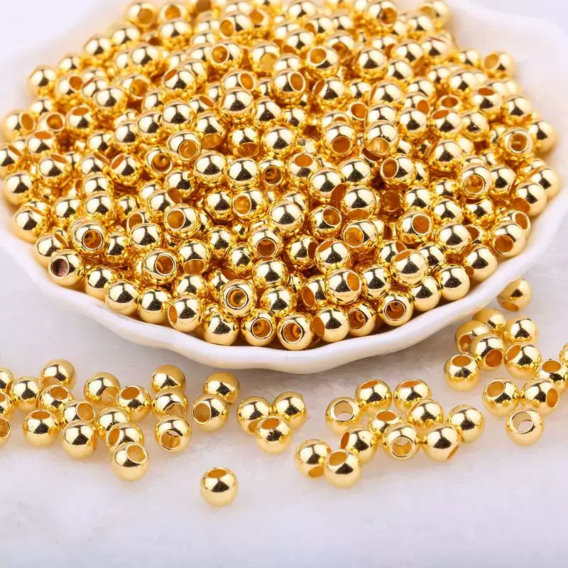 Electroplated Gold & Silver Round Beads Large Hole — feature 2