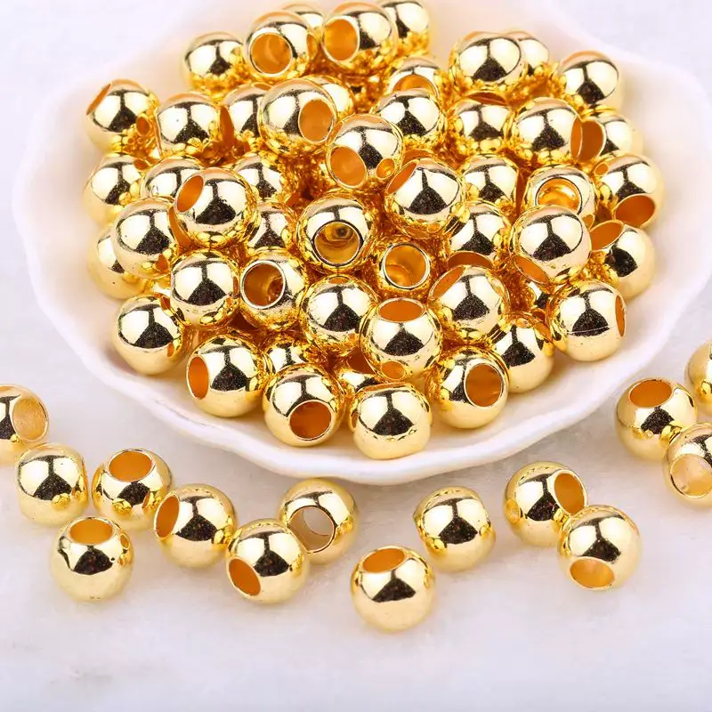 Electroplated Gold & Silver Round Beads Large Hole — feature 4