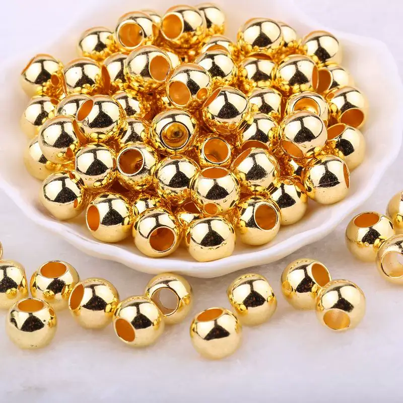 Electroplated Gold & Silver Round Beads Large Hole — feature 5