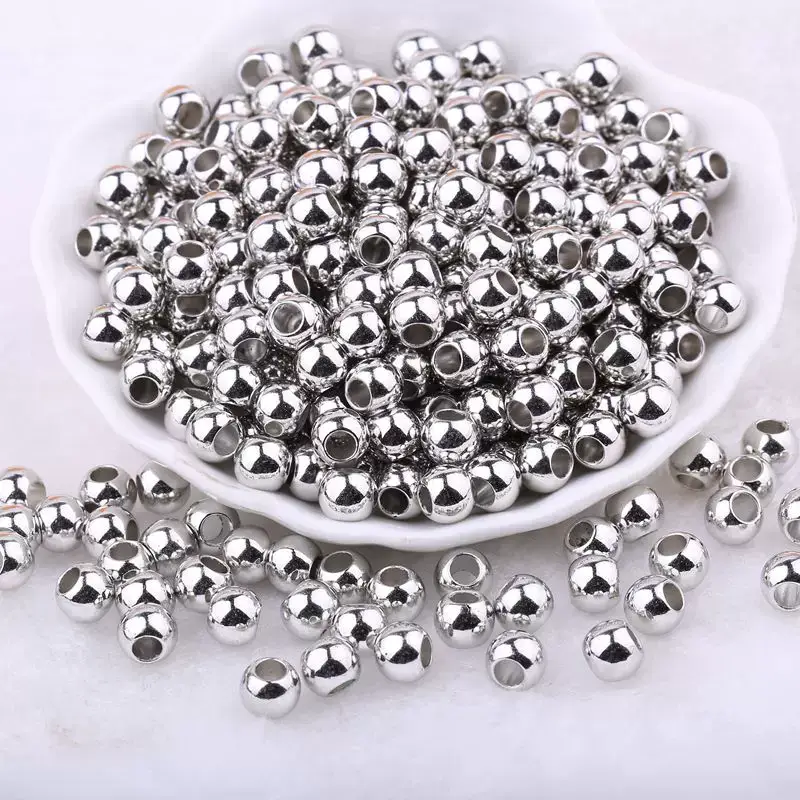 Electroplated Gold & Silver Round Beads Large Hole — feature 7