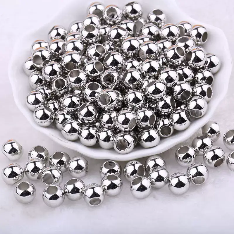 Electroplated Gold & Silver Round Beads Large Hole — feature 8