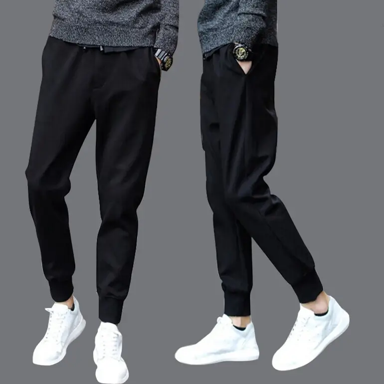 Men Black Harem Pants Casual Spring Summer Wear - Image 2