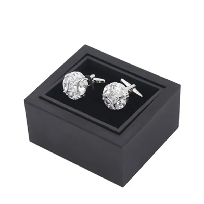 Black Glue Flap Cufflinks Box for Gift Packaging
