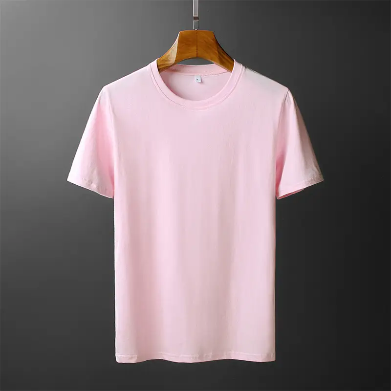 Pink Solid Short Sleeve T-Shirt for Men Women