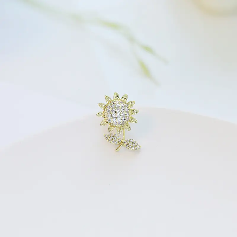Japanese Sunflower Collar Pin for Women - Image 2
