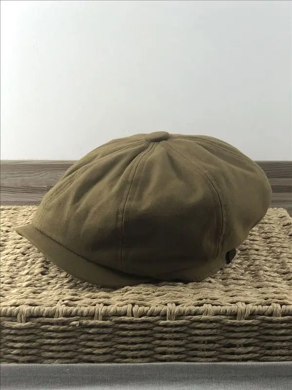 New Cotton Linen British Wind Cap Big Head Octagonal Retro Casual Men's Cap - Image 3