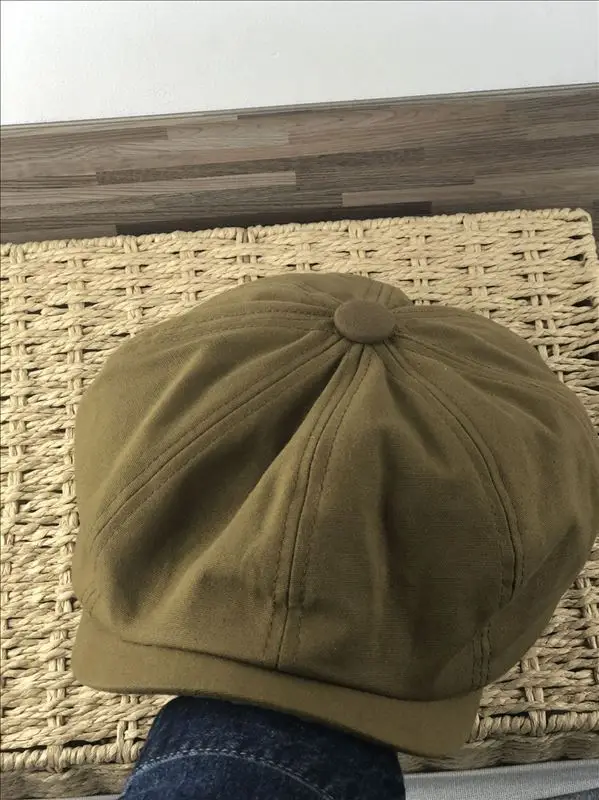 New Cotton Linen British Wind Cap Big Head Octagonal Retro Casual Men's Cap - Image 4