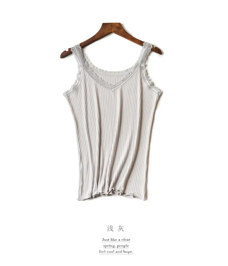 Women's Sleeveless Lace Vest Underwear Beige High Elastic — feature 39