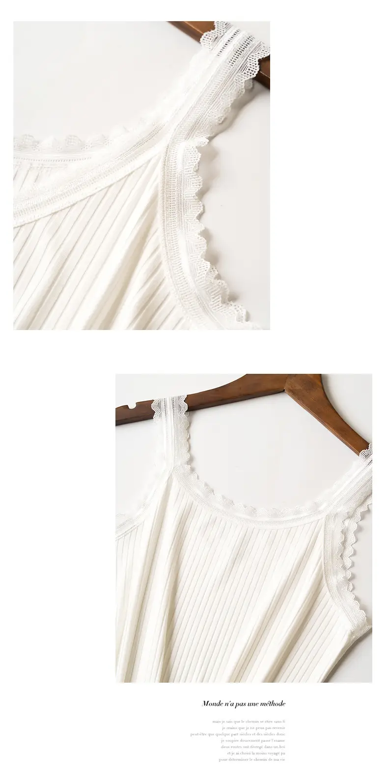 Women's Sleeveless Lace Vest Underwear Beige High Elastic — feature 44