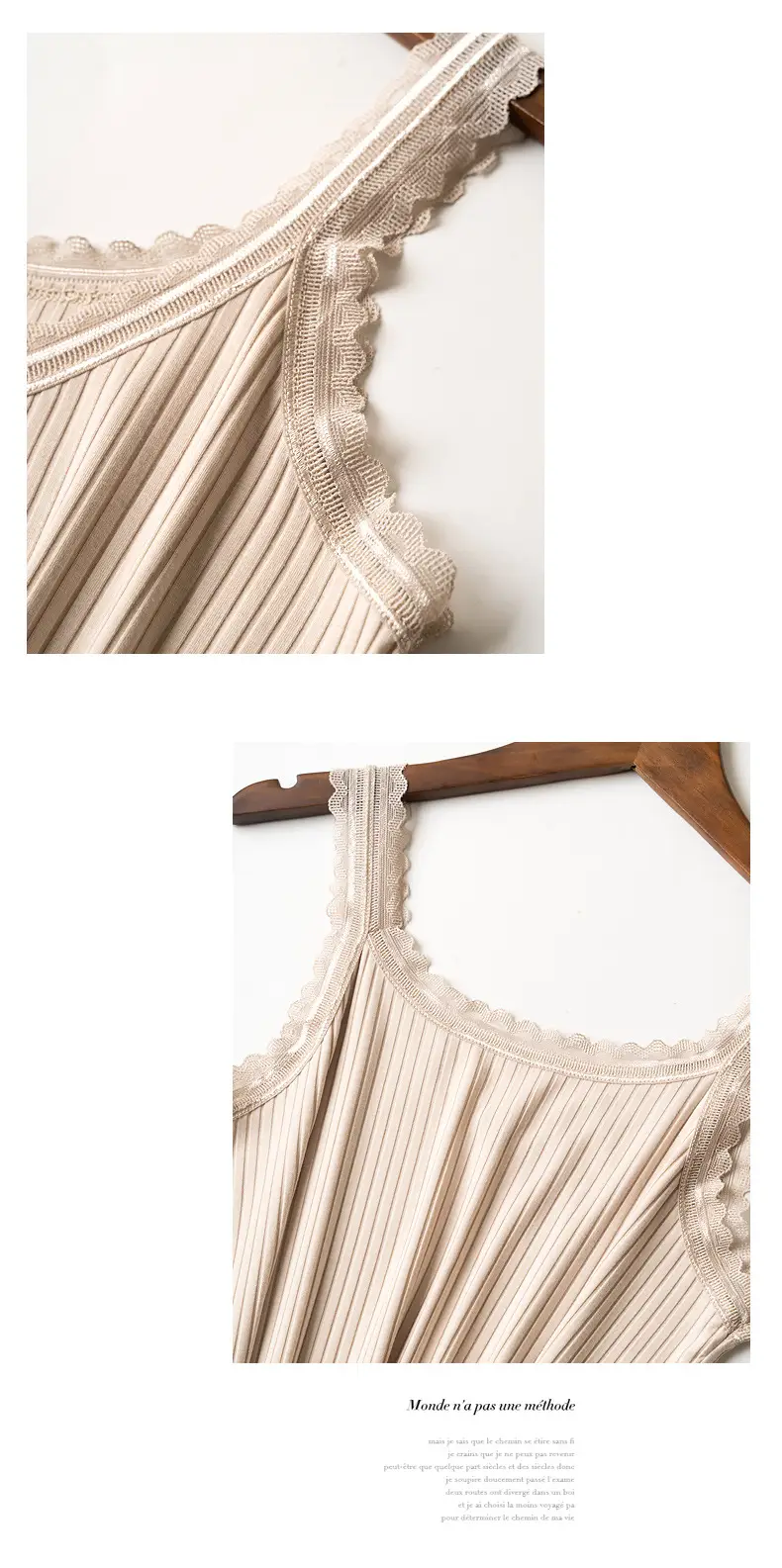 Women's Sleeveless Lace Vest Underwear Beige High Elastic — feature 52